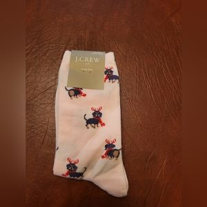 Festive Dogs with antlers Printed Women's Trouser Socks! NWT!